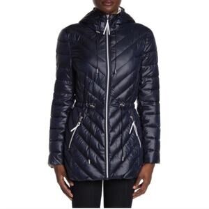 EUC French Connection Puffer Anorak  Black Puffer Jacket With Hood Size XS